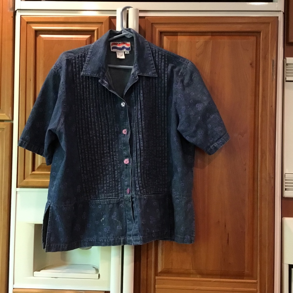 Denim blouse ,  easy care wear anytime